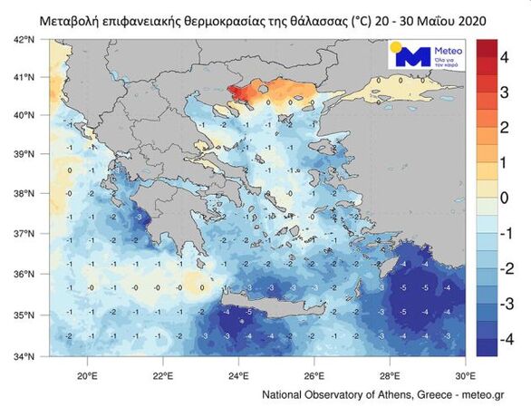 Μείωση ρεκόρ της θερμοκρασίας στη θάλασσα σε Δυτ. Ελλάδα και Ν. Ιόνιο
